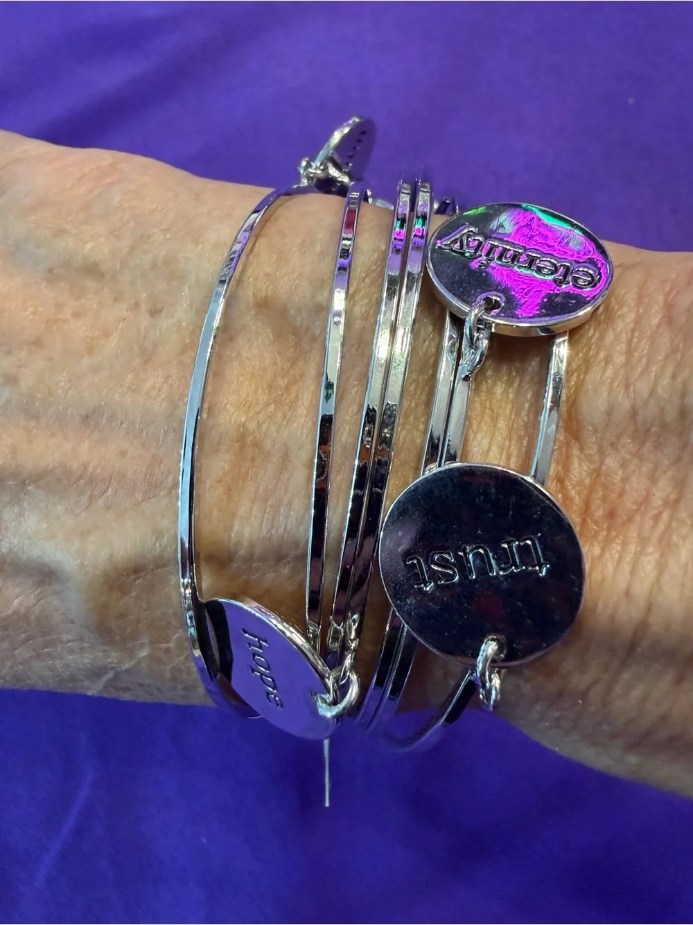 Park Lane Inspirational Charm Bangle Bracelet Set New With Tag - 7 bracelet in 1